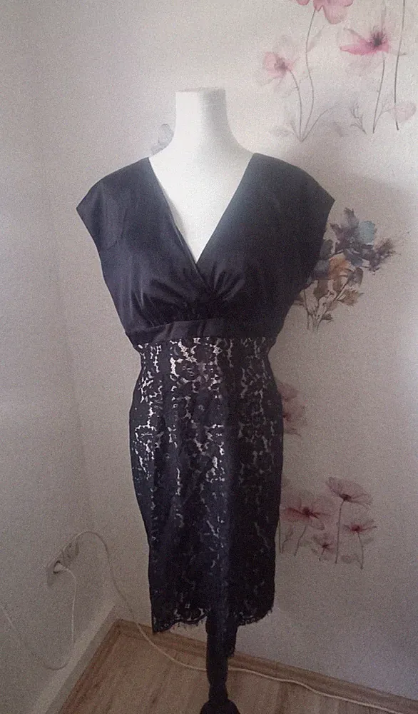 Edles Etuikleid v. Vera Mont * Gr. 40 * Satin top spitze