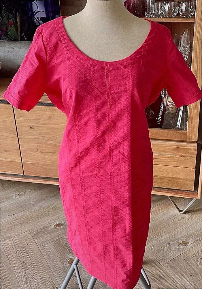 Eleganten Etuikleid. Tolles Pink . Gr. 38/40 Stretch . EAC. Baumwollmischung