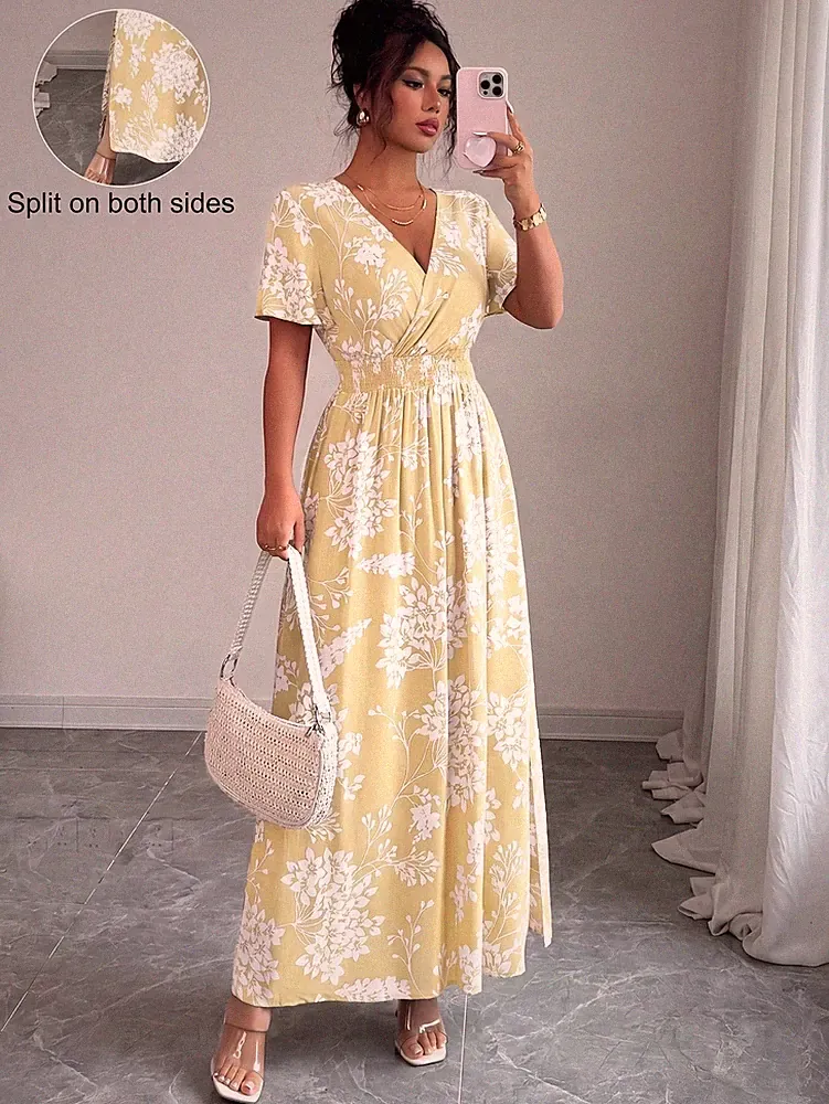 Elegantes A Linien Damenkleid mit V Ausschnitt
