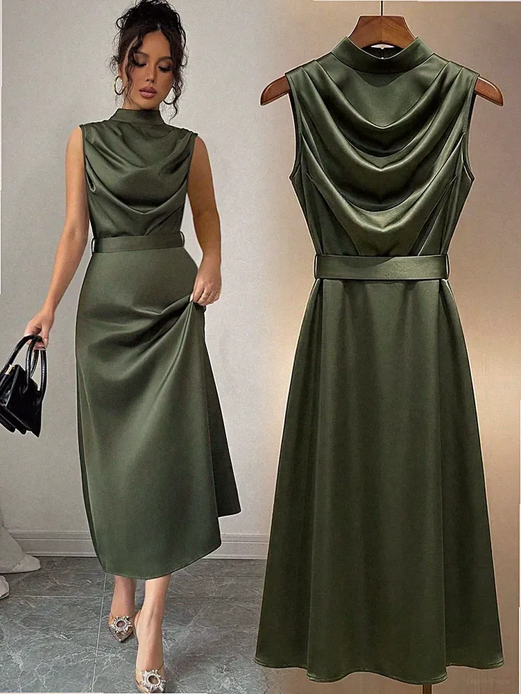 Elegantes A Linien Kleid für Damen in Grün