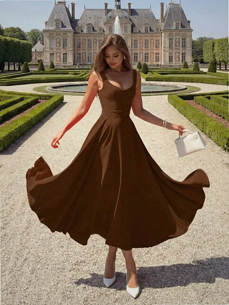 Elegantes A Linien Kleid für Damen in Rot