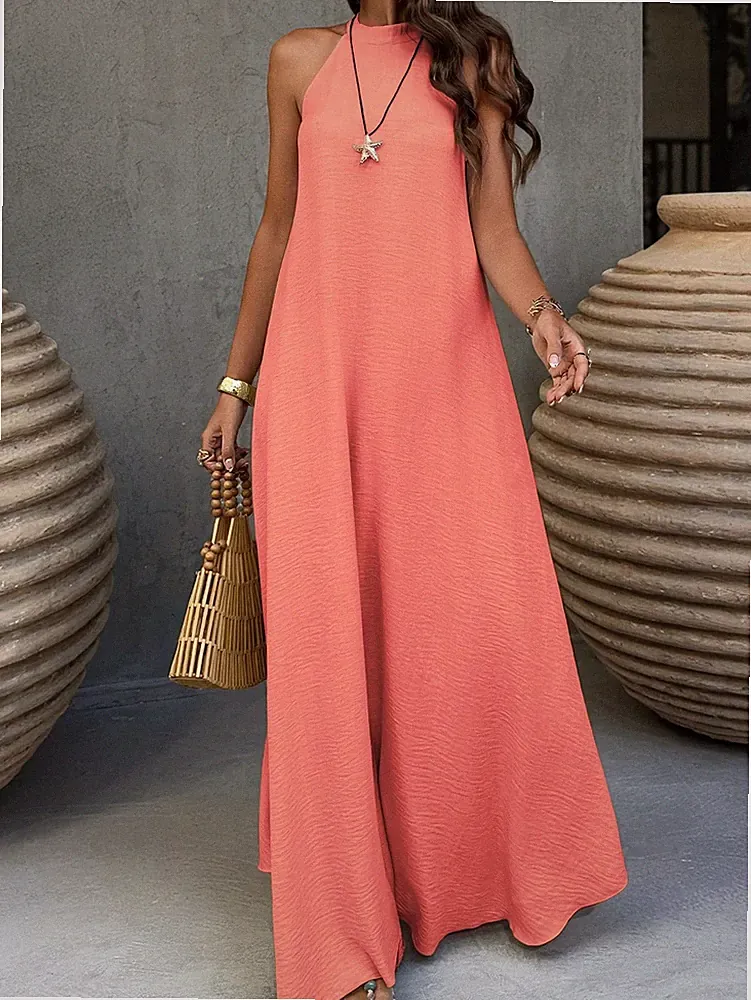 Elegantes A Linien Kleid in Orange für den Frühling/Sommer