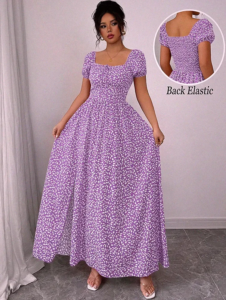 Elegantes A Linien Kleid mit Puffärmeln für Damen