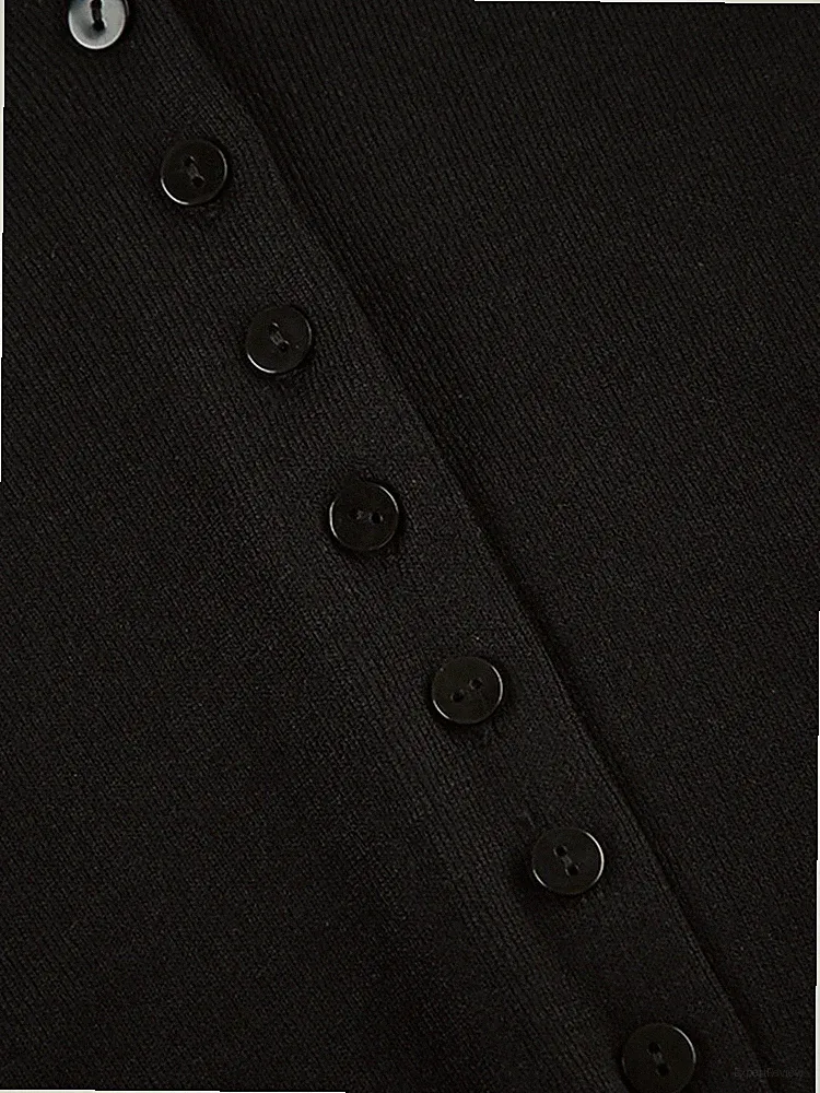 Elegantes A-Linien Kleid mit V-Ausschnitt und Knopfleiste für Damen Freizeitkle
