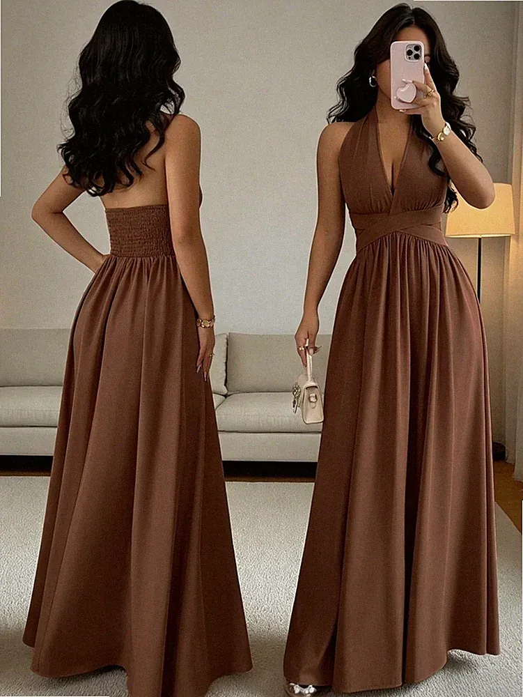 Elegantes ärmelloses A Linien Kleid mit V Ausschnitt in Minzgrün