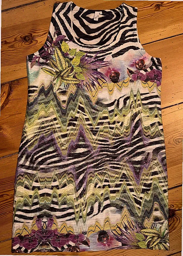 Elegantes bequemes Etuikleid in XL bunt mit Silberfädchen Marke M.X.O. Sommer👗