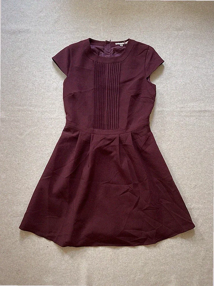 Elegantes Broadway Damen Kleid Gr. L Bordeaux A-Linie Business Cocktail weinrot