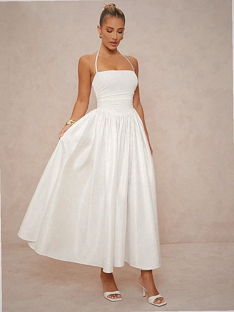 Elegantes Damen Maxikleid in Weiß für Hochzeitsgäste