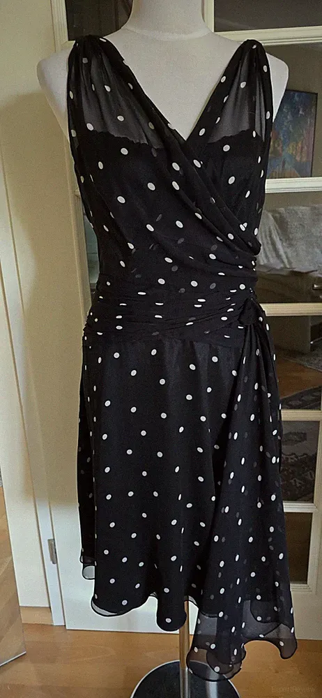 Elegantes Designer Kleid von TERI JON, Gr.36/38, schwarz, weisse Pünktchen, edel