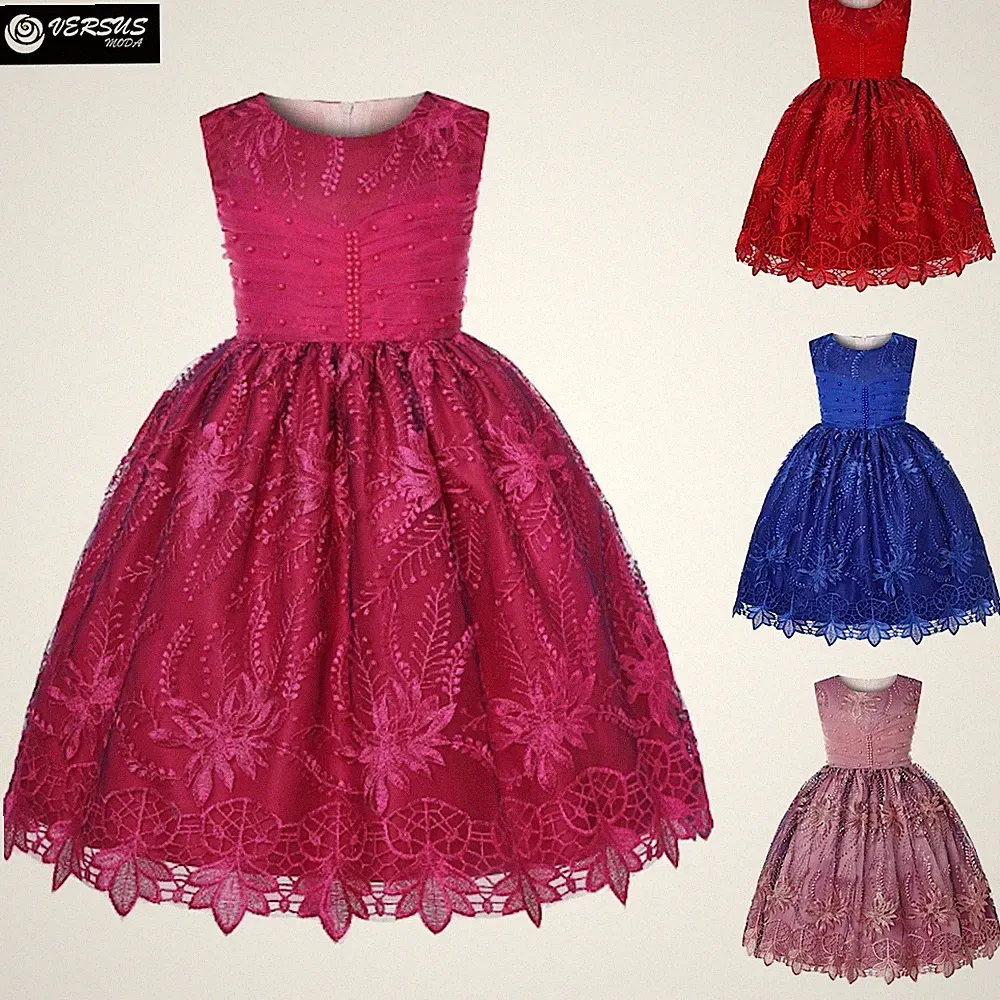 Elegantes festliches Kleid Mädchenkleid Spitze und Tüll Girl Party Dress DGZF065B