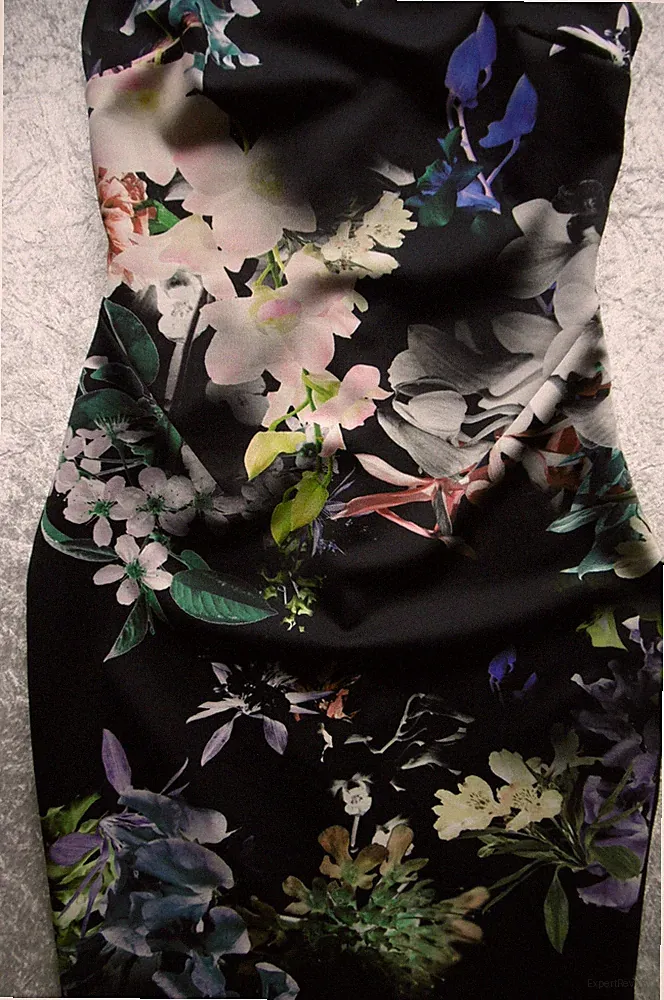 Elegantes Kleid von coast Gr 34 Blumen wie Gemälde fester Jersey Top Zustand