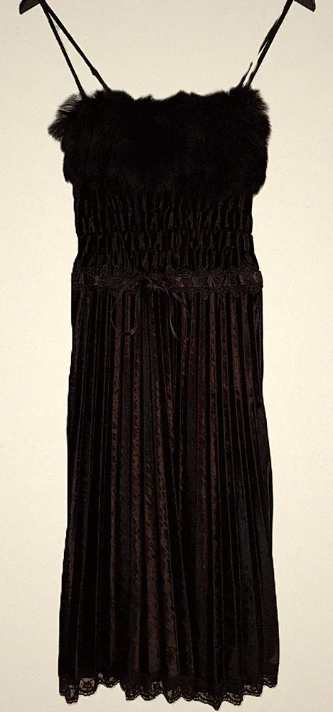 Pelz A-Linien-Kleid