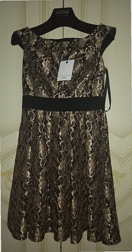 Elegantes Little Mistress petite Kleid, neu, schwarz-gold Gr. 34 / UK 6 (XS)