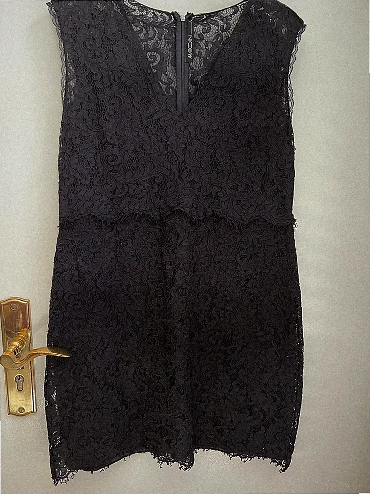 Elegantes Marc Cain Spitzenkleid – Gr. N6 – Schwarz-sehr gepflegt