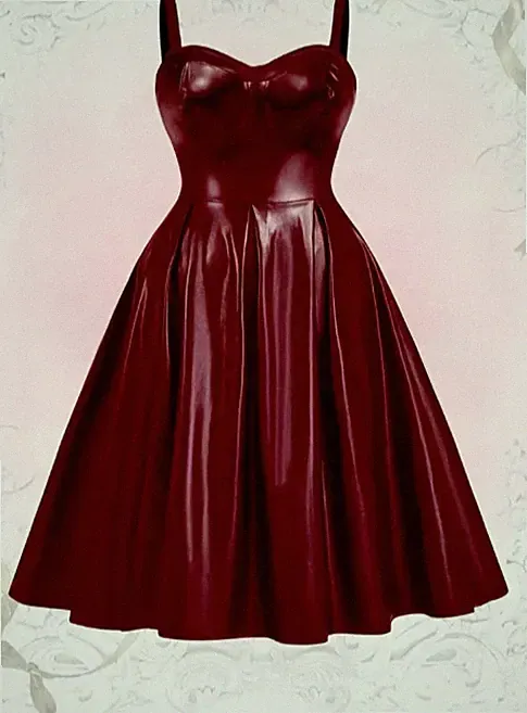 Elegantes PU-Leder Cami-Kleid - A-Linien-Schnitt, ärmellos, oversize, sexy