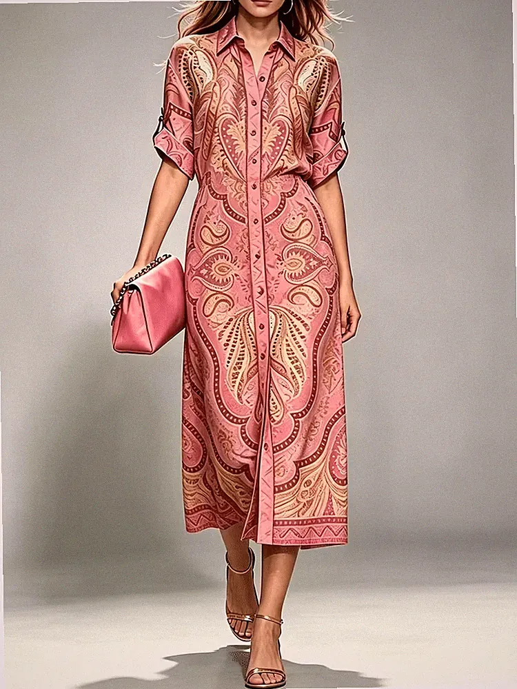 Elegantes schickes Kleid mit Frühling-Sommer Mode Damen M