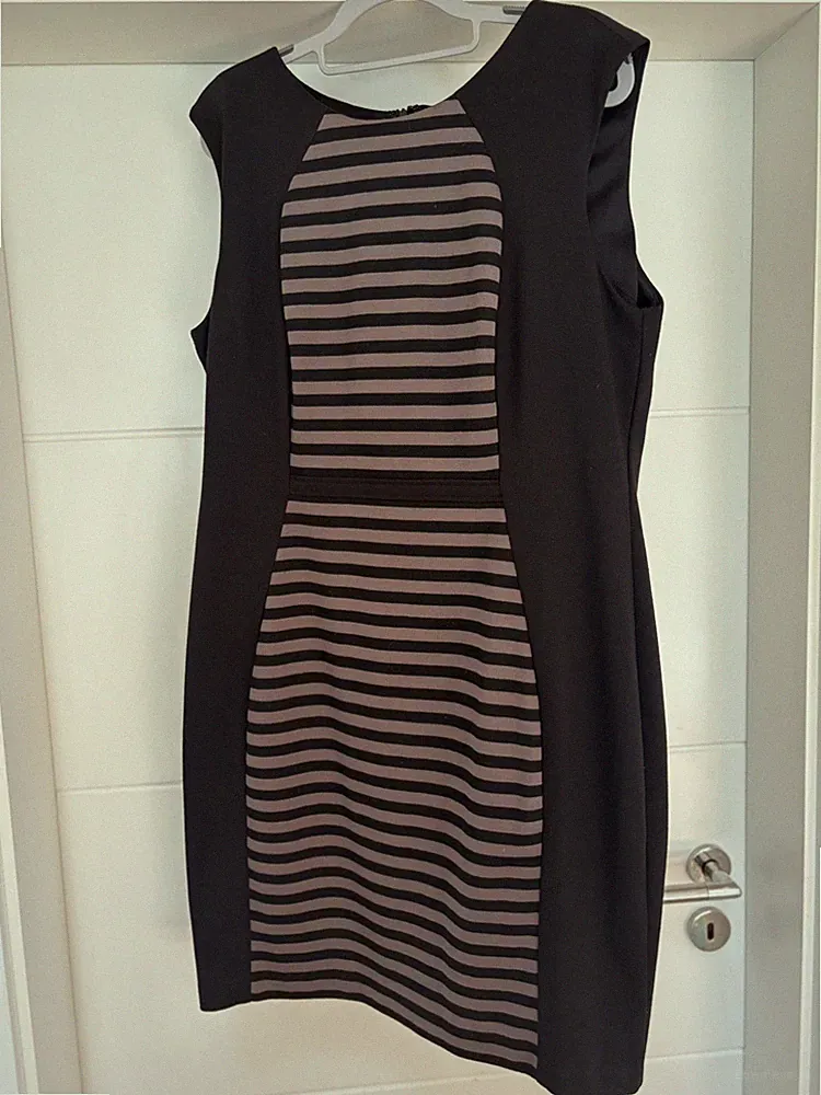 Elegantes Sophia Christina Etuikleid Gr. 44 (UK 16) Schwarz/Taupe Sommer Kleid