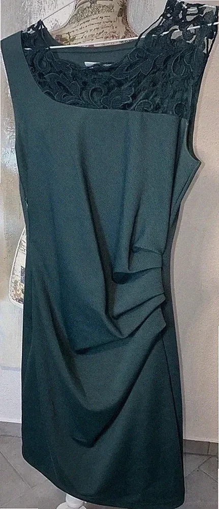 Elegantes sündhaftes Etuikleid Bleistift Sommerkleid Grün 34 36 38 Kaffe