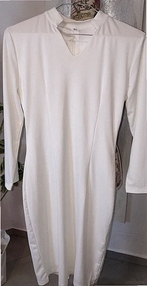 Elegantes sündhaftes Etuikleid Bleistift Sommerkleid Weiß 34 36 Boutique