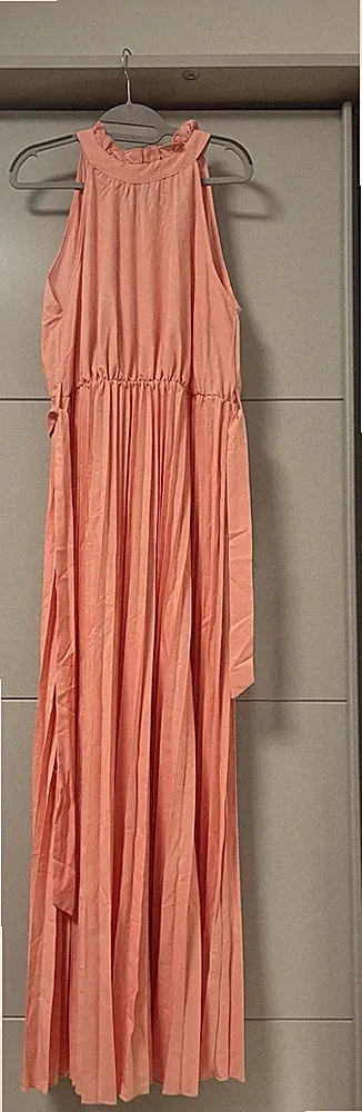 Elenzga Valentinstag Frauen Elegantes A-Linien Kleid mit Gerüschtem Kragen Lang