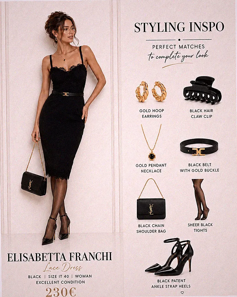 Elisabetta Franchi Kleid schwarz Etuikleid Spitze 40 schwarz Spitze Etuikleid IT40