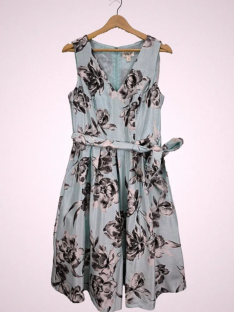 ELIZA J. A-Linien Kleid Damen Kleid Gr. DE 38 türkis-schwarz-weiß Elegant