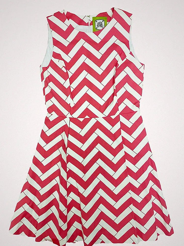 Elizabeth Mckay Damen HK Kleid 4 Bubblegum Chevron