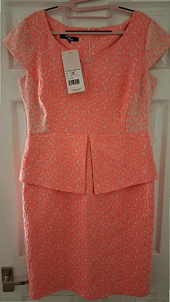 Ella Boo Größe 14 rosa Schößchen Hochzeitsgastkleid - neu mit Etikett