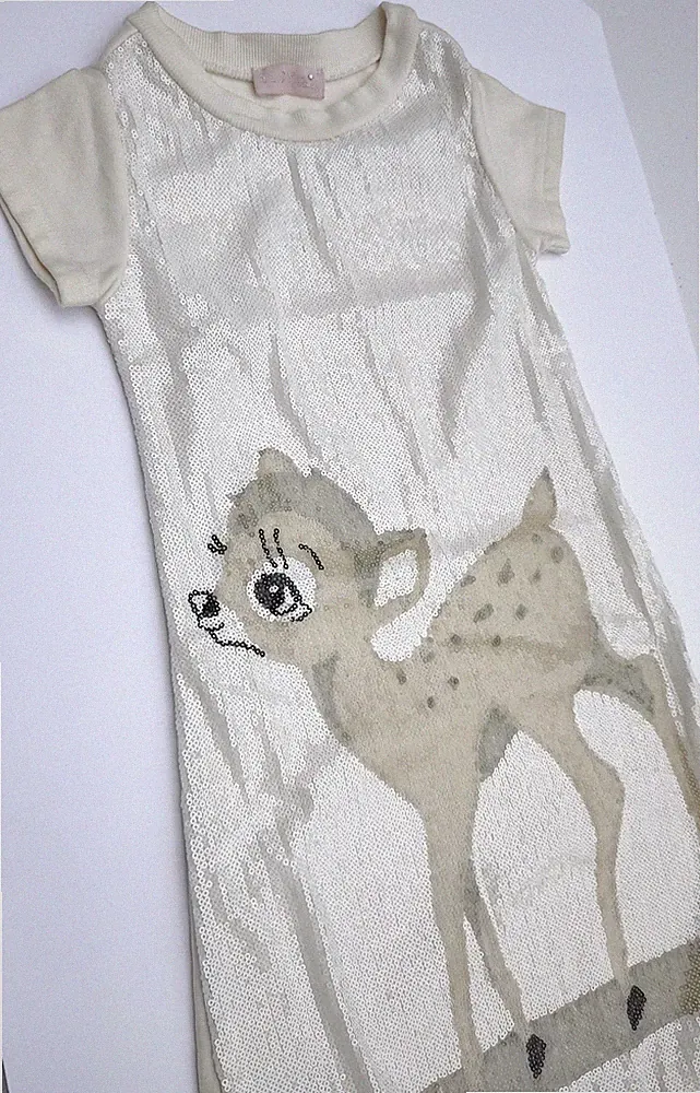 Elsy Kleid 116 Kleid, bestickt mit Pailletten und Bambi Couture Mädchenkleid