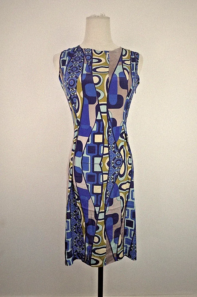 EMILIO PUCCI KLEID DAMENKLEID GR 40 DRESS WOMAN MADE ITALY 100% SEIDE OPTISCH
