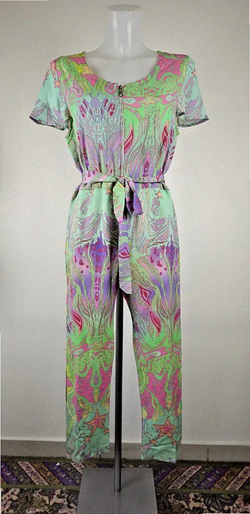 EMILIO PUCCI KOMPLETT LATZHOSE ANZUG DAMEN GR S WOMAN SUIT ITALY VINTAGE SEIDE