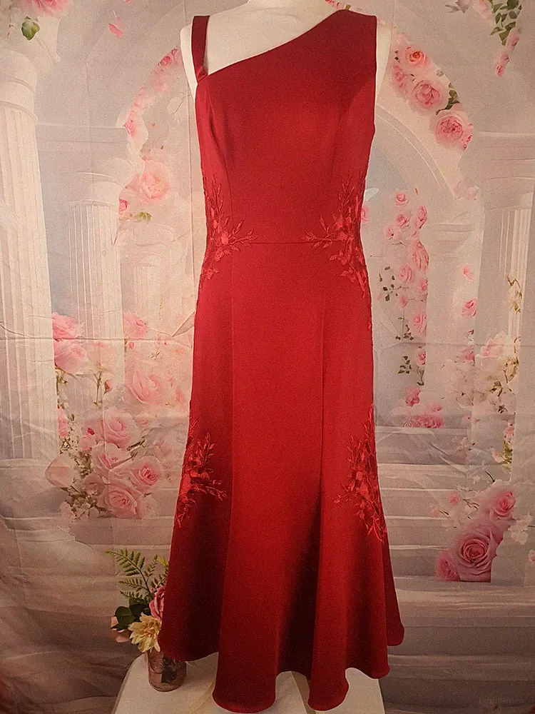 Emma Bridals rot One Shoulder Spitze Anlass Kleid UK 10 Hochzeitsgast UVP 99£
