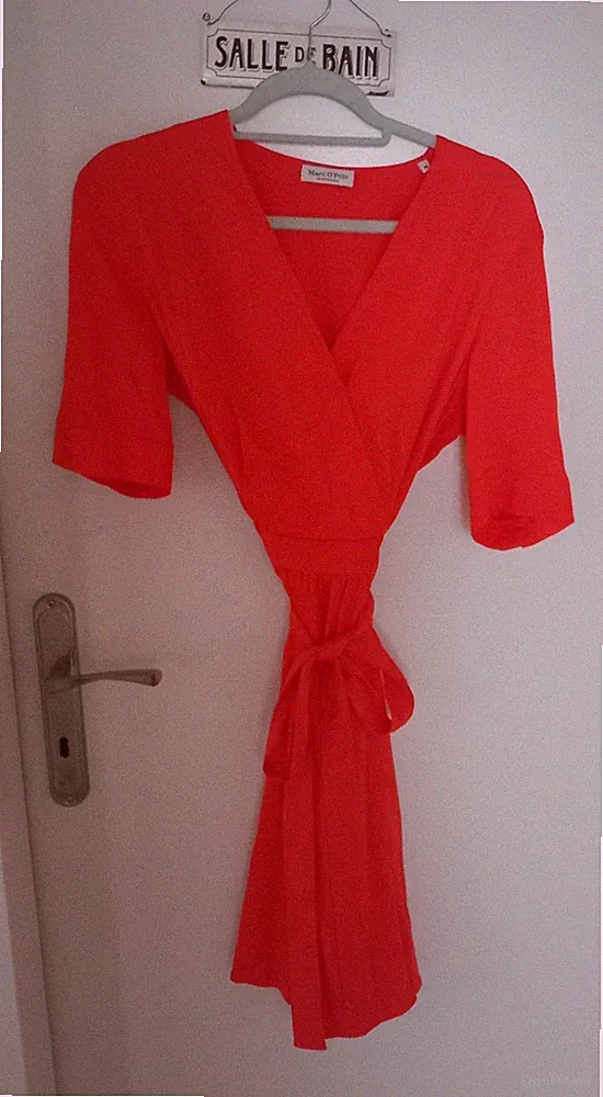 Empirekleid v. Marc´o Polo tomatenrot Gr. 38 M, knielang