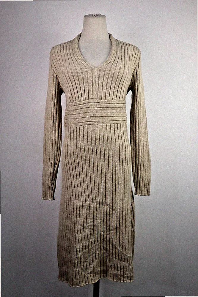 ESCADA KLEID DAMENKLEID GR 38 / 44 DRESS WOMAN VINTAGE ALPAKA KASCHMIR BAMBUS