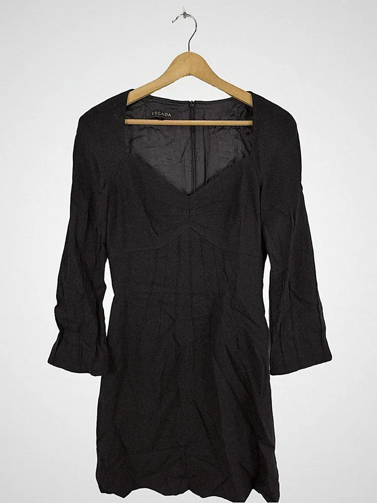 ESCADA Wollkleid Damen Kleid Gr. DE 34 schwarz Casual-Look