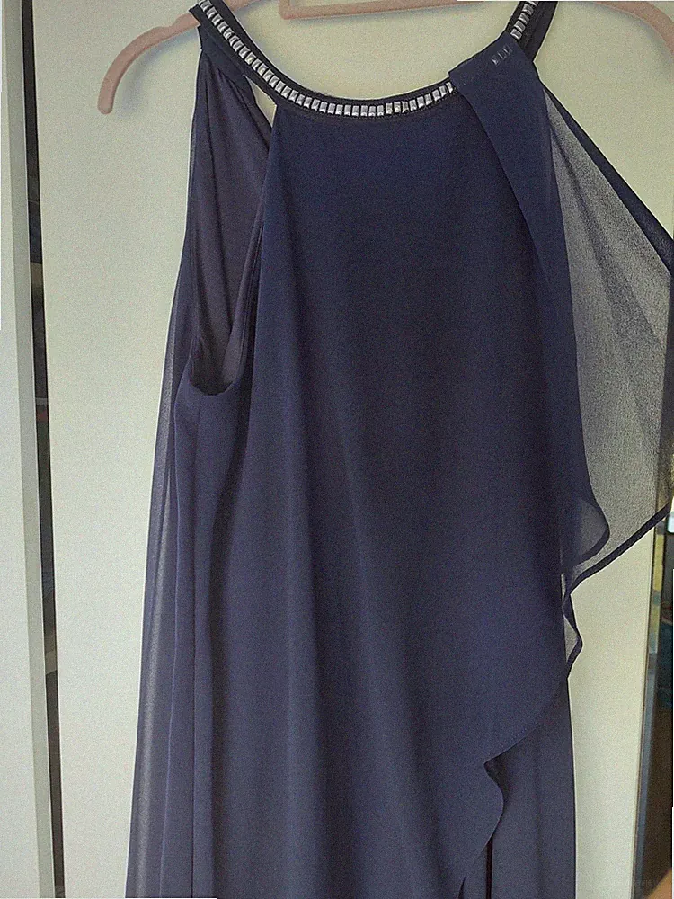 ESPRIT 42 Dunkelblau Cocktailkleid schickes Kleid Hochzeitsgast