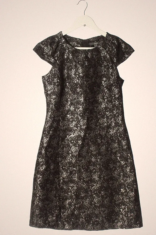ESPRIT A-Linien Kleid Damen Kleid Gr. DE 34 schwarz-silberfarben Elegant