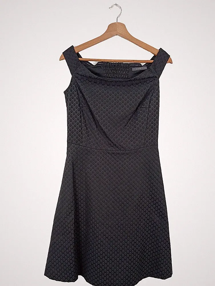 ESPRIT A-Linien Kleid Damen Kleid Gr. DE 38 schwarz Casual-Look