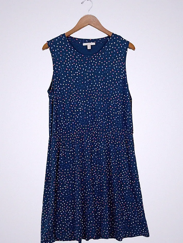 ESPRIT A-Linien Kleid Damen Kleid Gr. DE 44 blau-pink Casual-Look