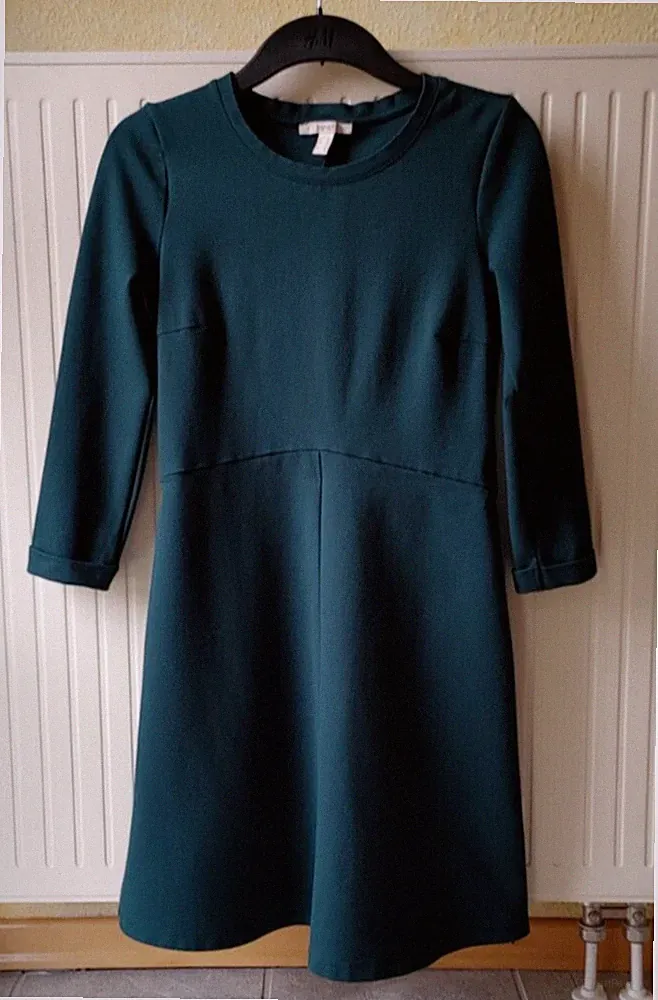 Esprit Damen Mädchen Kleid 3/4 Arm Gr. XS (34) (Mädchen Gr. 158 164) grün