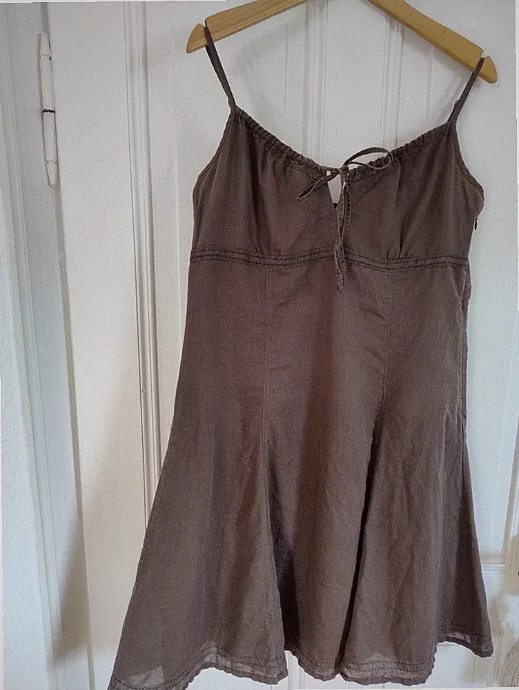 **ESPRIT**Dunkelbraunes BW-Leinenkleid*A-Linie**Gr. 42