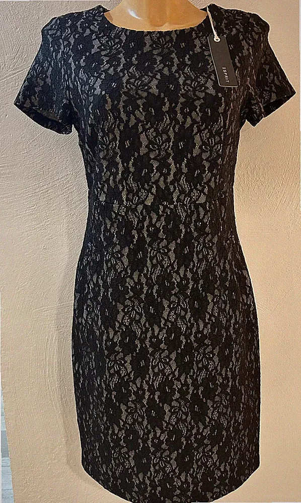 Esprit Etui Cocktail Party Abend Kleid Gr.34 XS schwarz-grau Neu