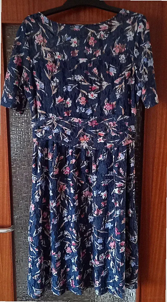 Esprit Kleid Blau Geblümt Gr. 42 w. Neu
