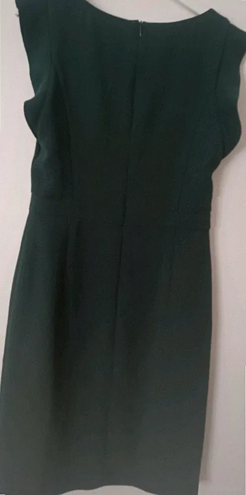 Esprit Kleid Gr. 38 flaschen grün Polyester kurze Flatterärmel gefüttert gu. Zus