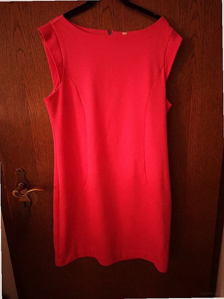 Esprit Kleid Sommer rosa himbeere Etuikleid mit Strassstein Gr. XL Damen
