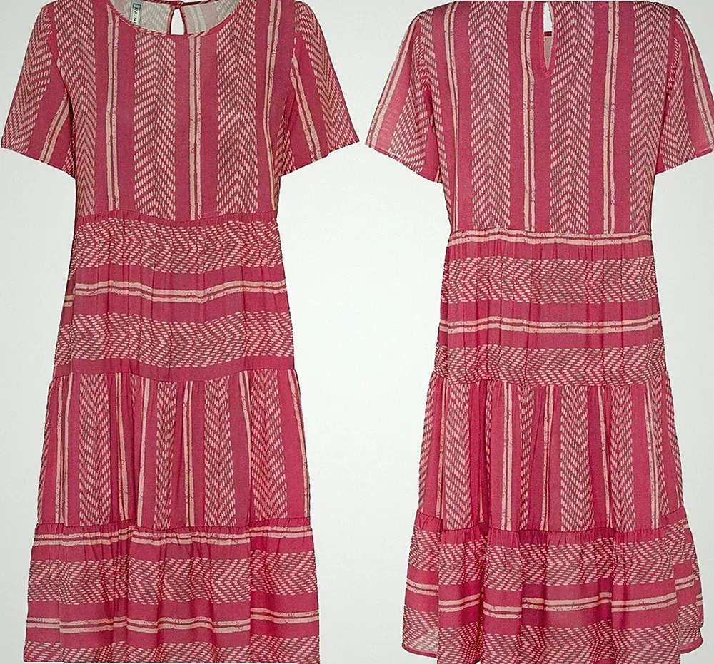 Ethno Boho Jersey-Kleid Tunika-Kleid Größen 40 und 42 pink Neu G-936863