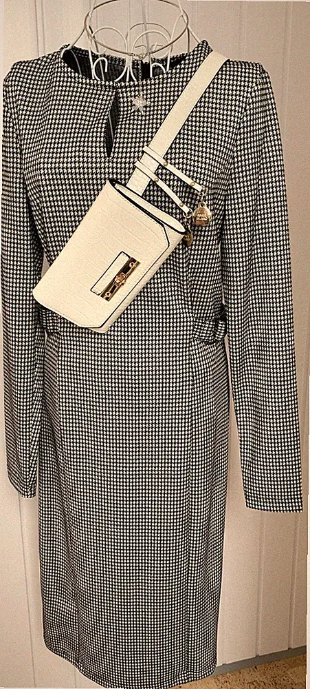 Etui Kleid 38 Hahnentritt Schwarz Weiss Neu Mit Etikett