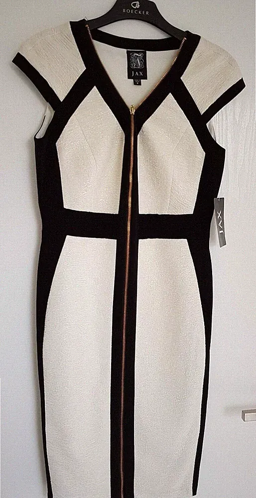 ETUI KLEID - COCKTAIL DRESS - GOLD LUREX mit SPANDEX - GR. 38 by JAX