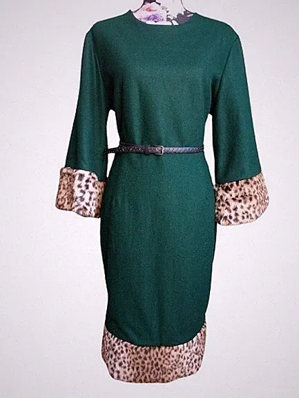 Pelz Etui kleid