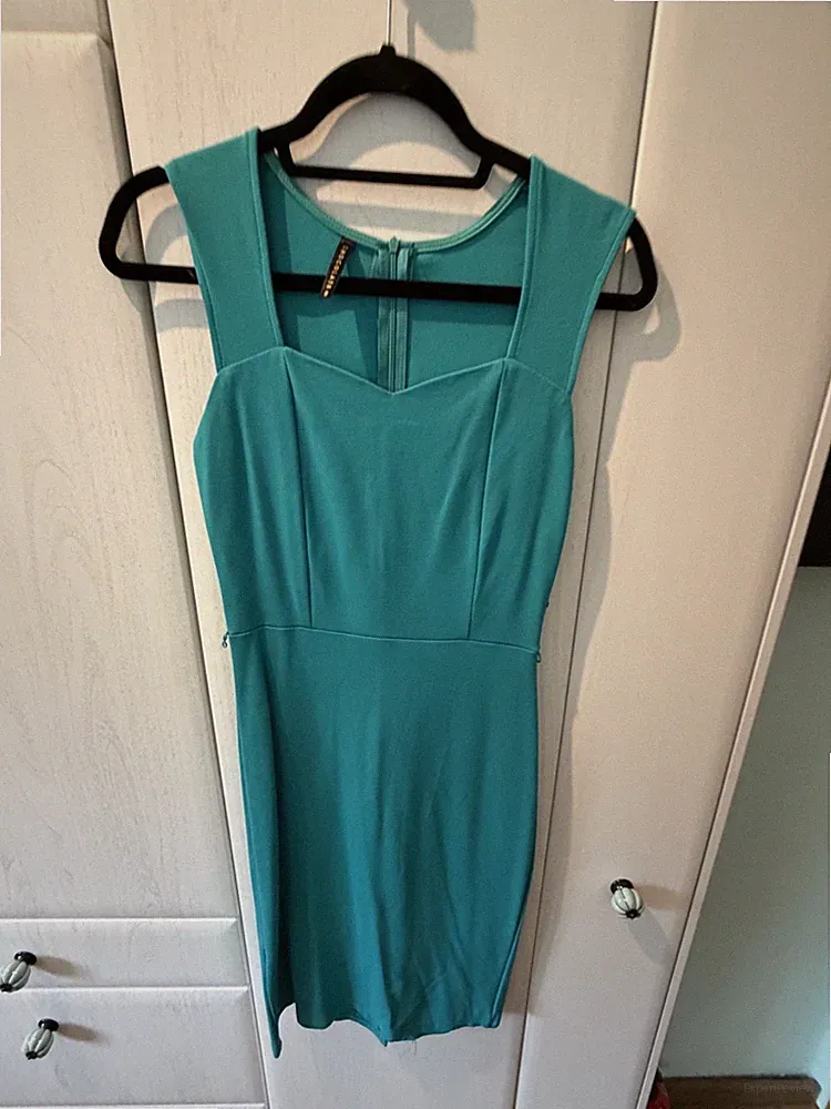 Etuikleid Baumwollstrechtkleid mint türkis